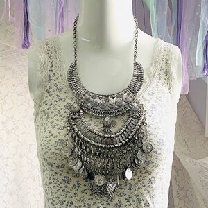 Charming Charlie Silver Coin Necklace